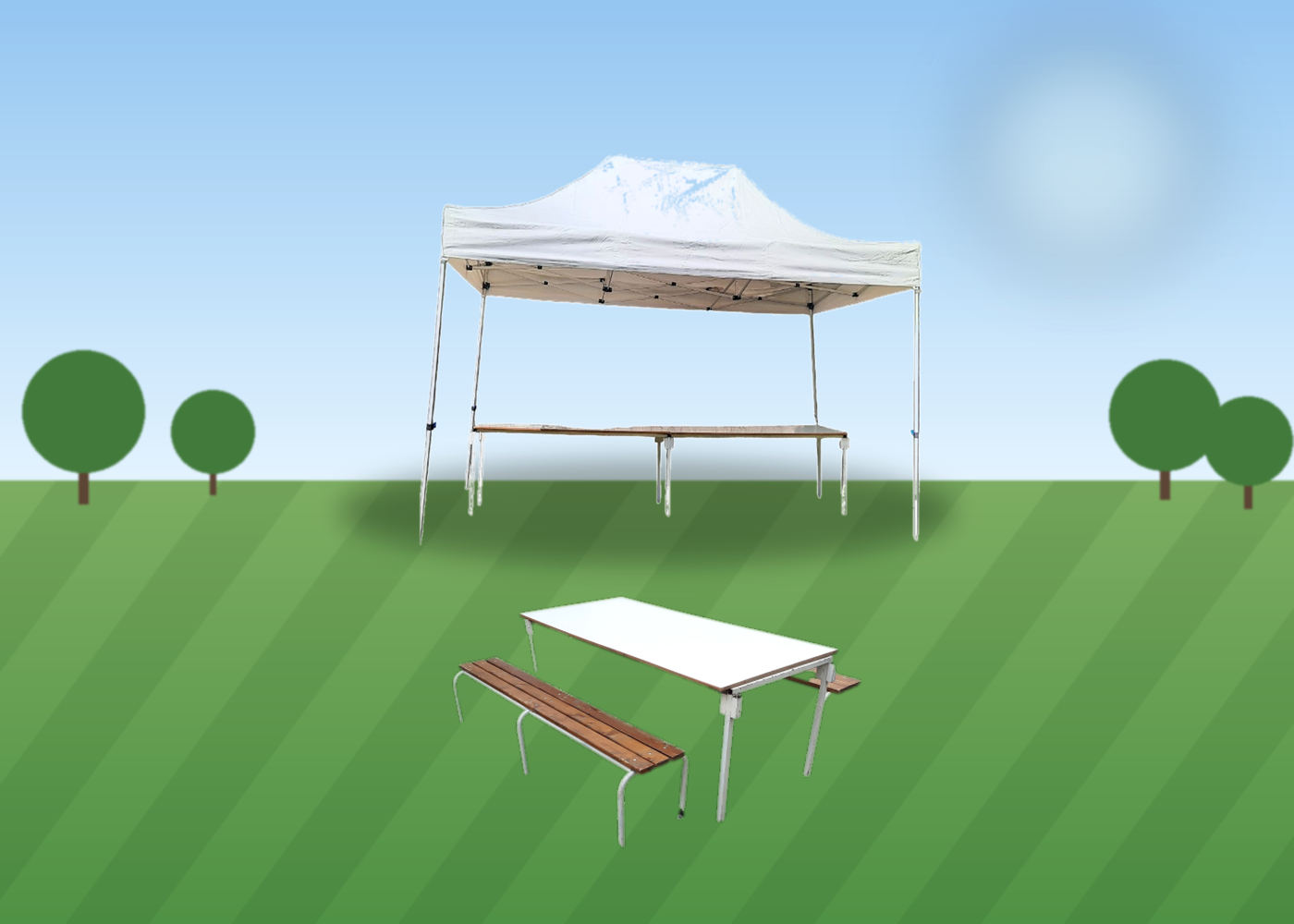 tables et banc barnum visuel