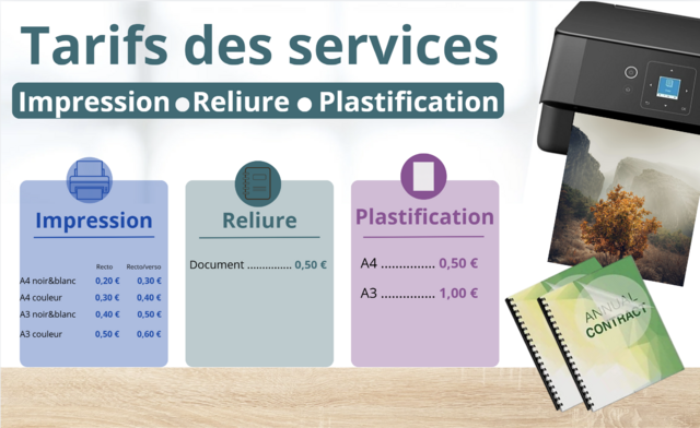 Tarifs photocopies